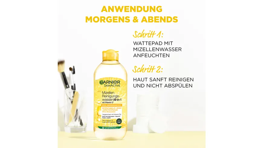 Garnier Skin Active Mizellen Reinigungswasser Vitamin C für müde Haut 400 ml