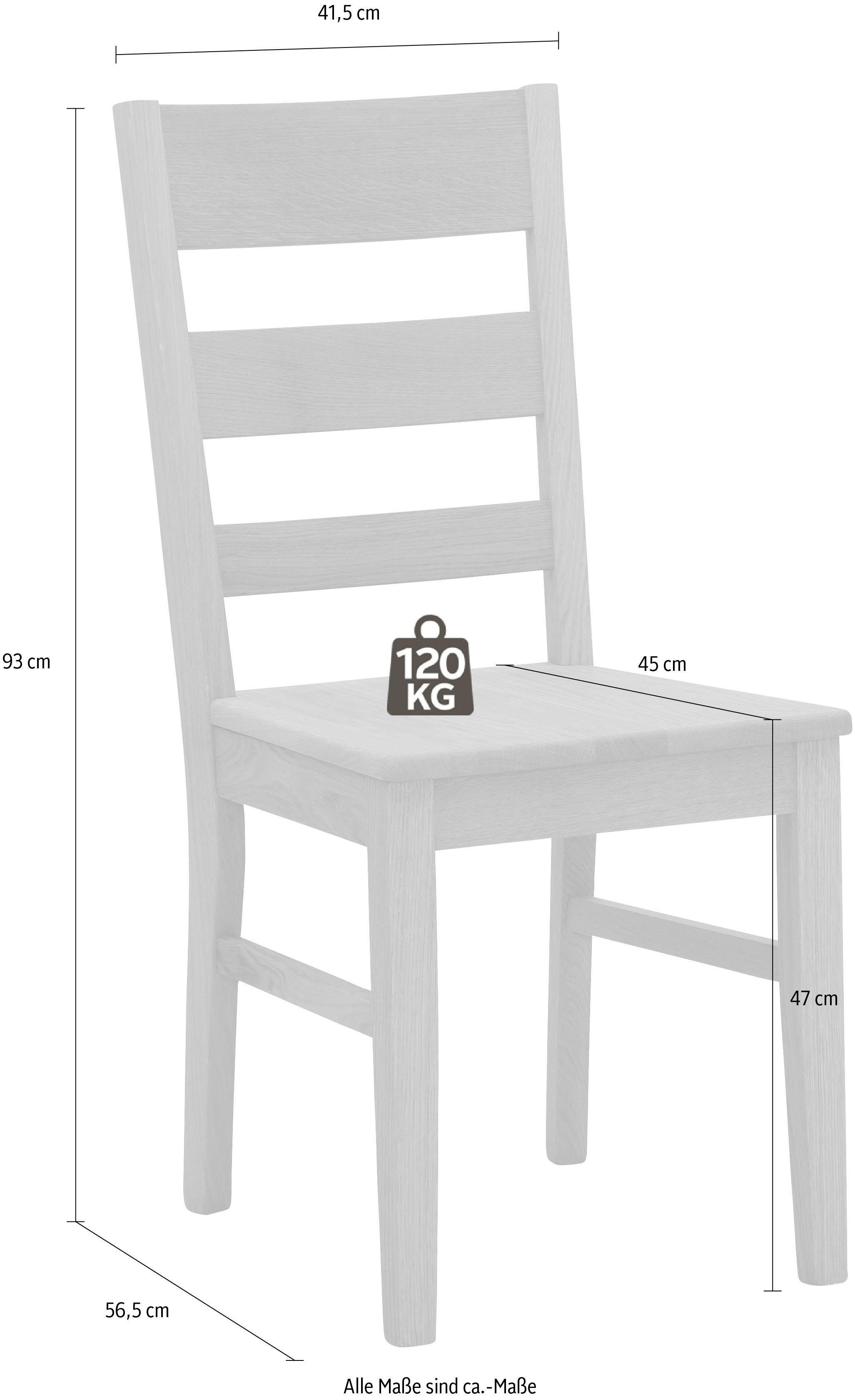 Home affaire Stuhl Paul (Set, 2 St), aus massiver Eiche
