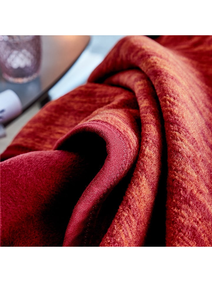 Ibena Wohndecke ''Fano'' in Rot/ Orange günstig kaufen 150x200 cm