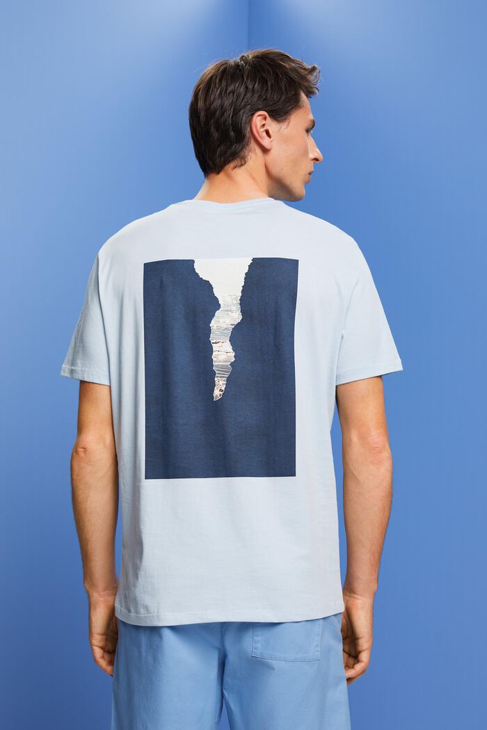 Jersey-T-Shirt mit Print hinten, 100 % Baumwolle