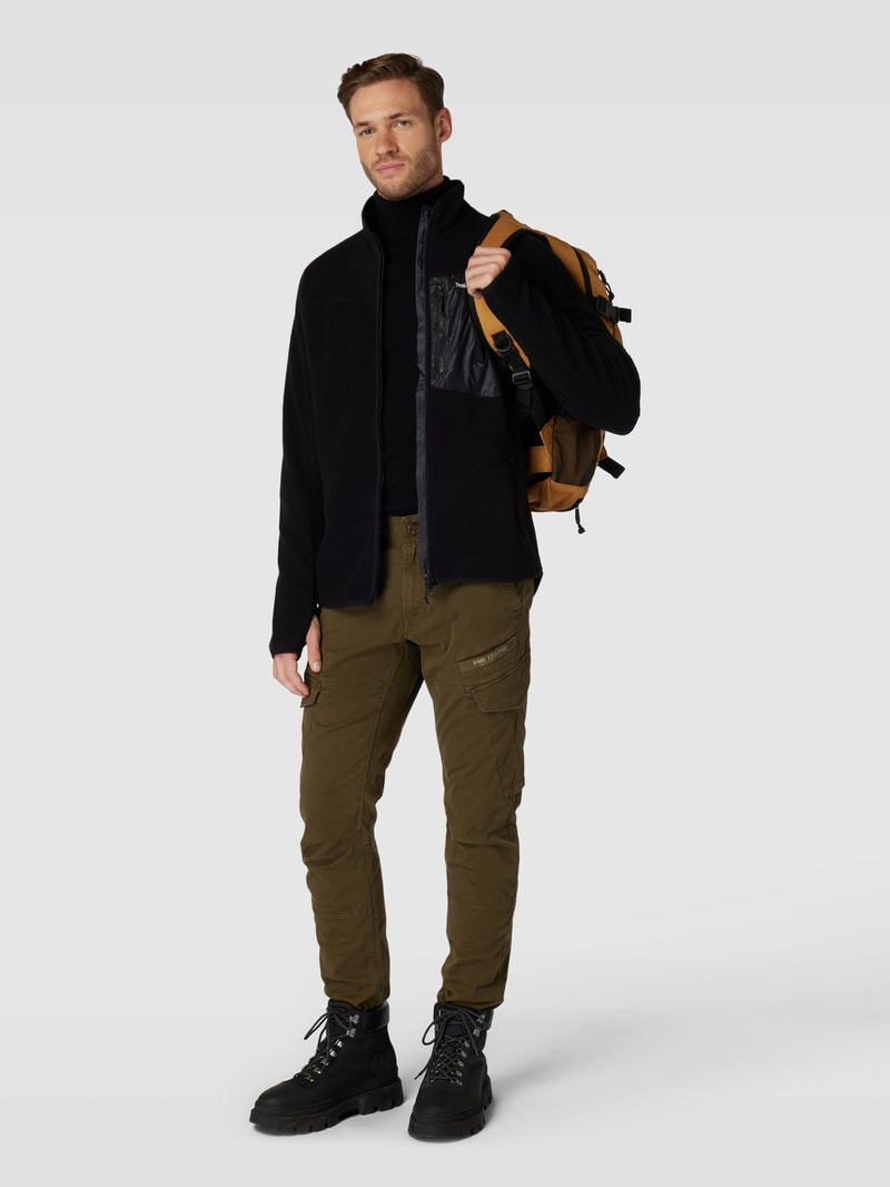 Fleecejacke mit Brusttasche Modell 'Pile' in schwarz
