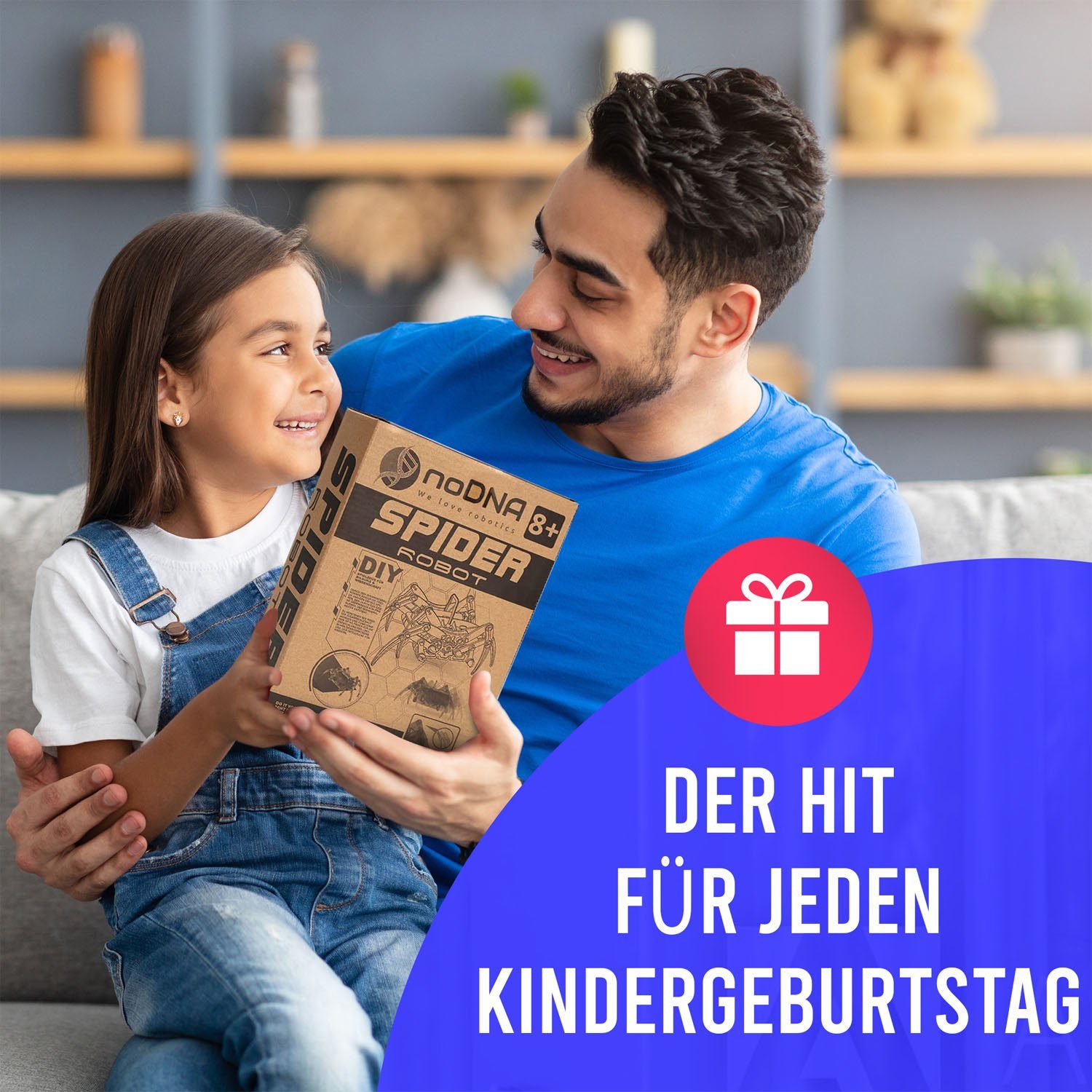 noDNA We love robotics Robotertier SpiderRobot, ab 8 Jahren, DIY, Spielzeug Roboter Geschenke für Adventskalender & Weihnachten Kinder