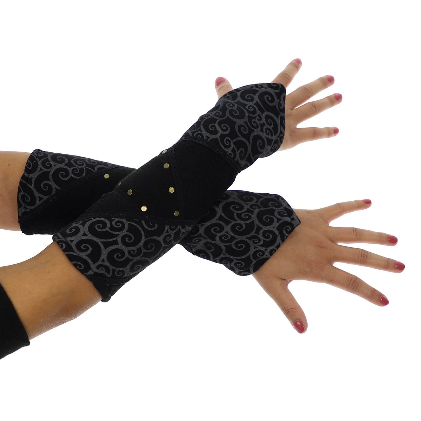 KUNST UND MAGIE Armstulpen Kunst&Magie Damen Armstulpen Fleece Stulpen Handwärmer Handschuhe Boho