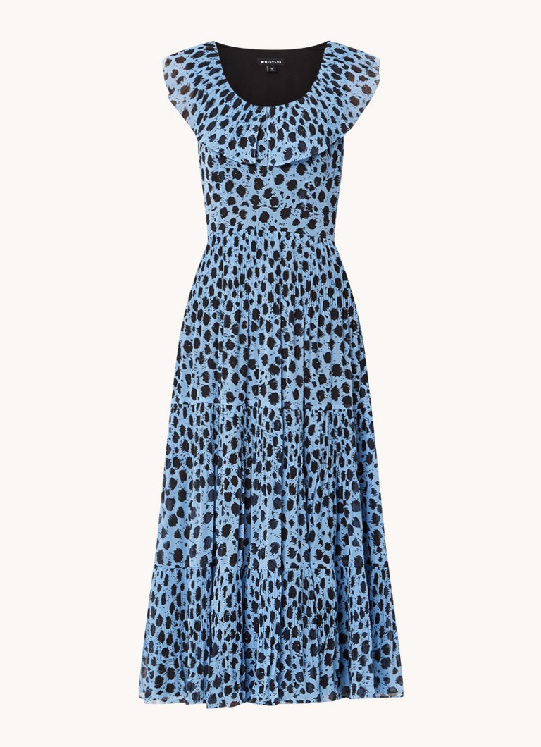 Rochie midi plisată cu imprimeu animal Whistles