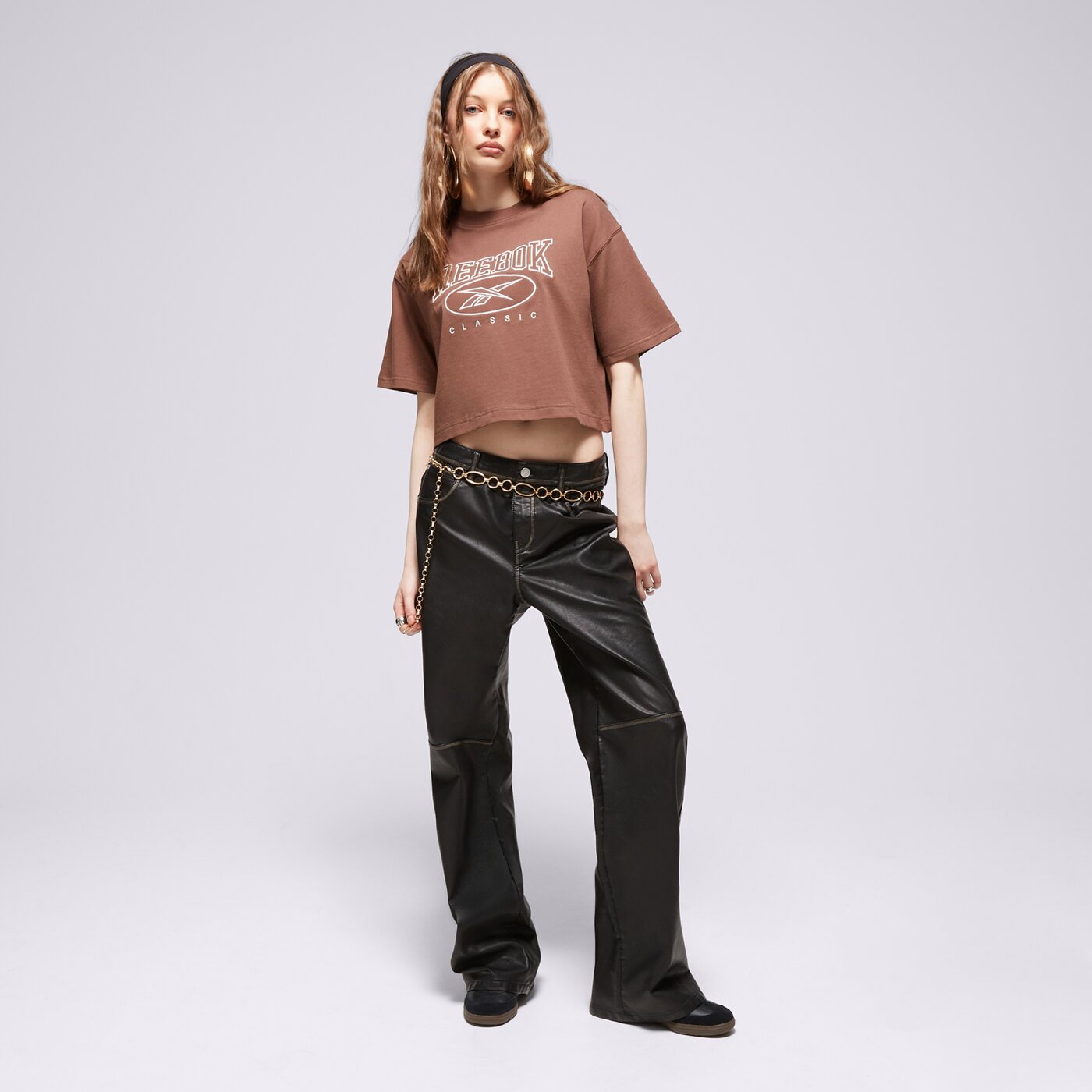 REEBOK T-SHIRT CL AE BIG LOGO CROP TEE Braun