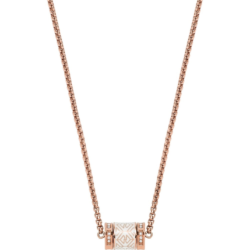Emporio Armani Chaînette Acier inoxydable, Résine synthétique collier