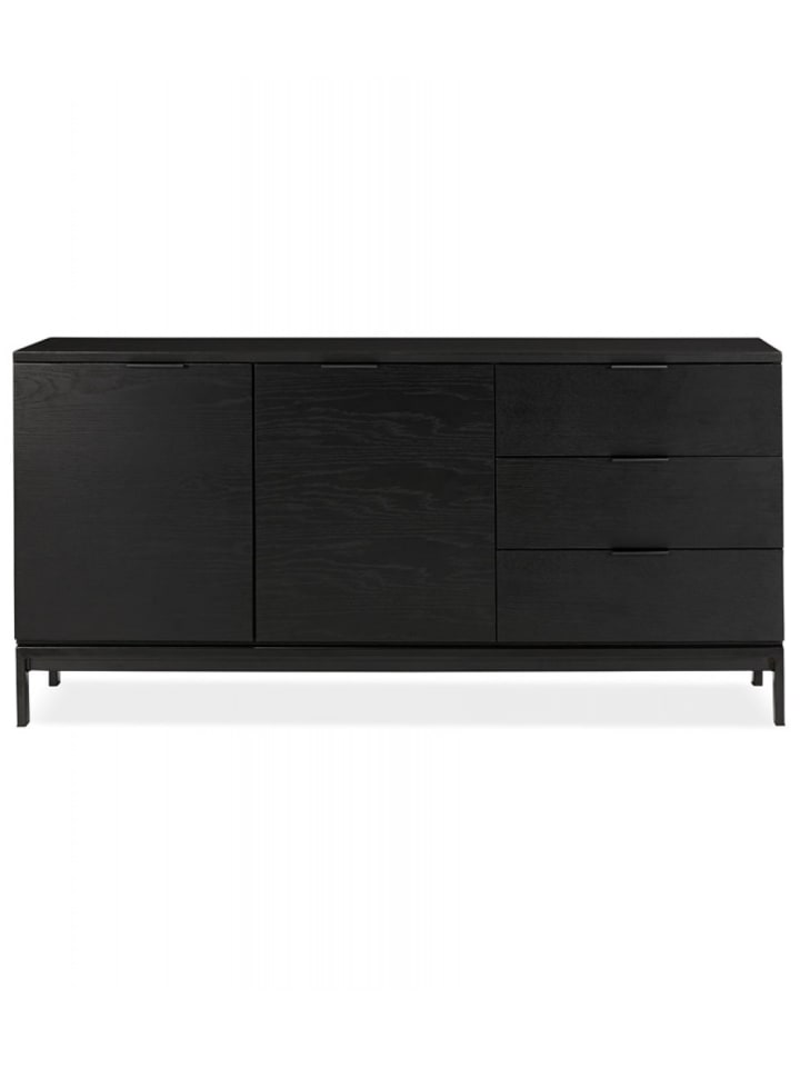 KADIMA DESIGN Sideboard Anrichte Schwarz Holz 160cm | Minimalistisches Design in Schwarz günstig kaufen onesize
