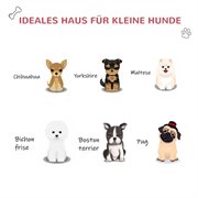 PawHut Hundehütte Outdoor Hundehaus mit Dachluke für kleine Hunde Metall PP