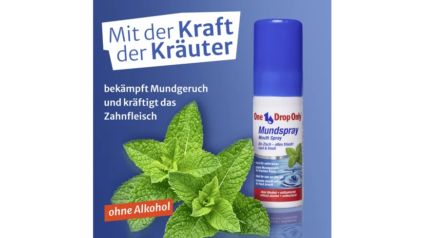 One Drop Only antibakterielles Mundspray mit natürlichen Inhaltsstoffen 15 ml