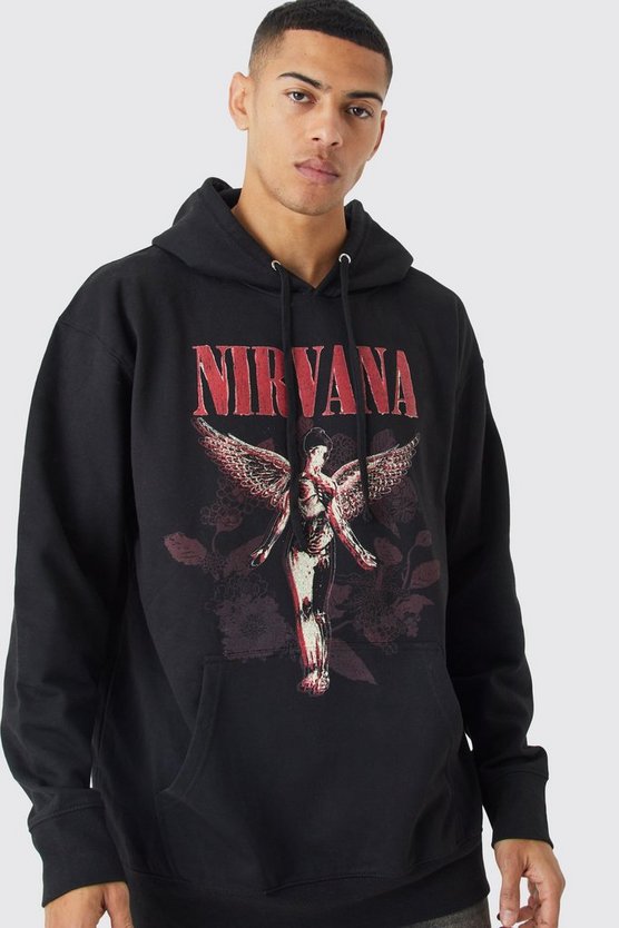 Oversize Hoodie mit Nirvana-Print