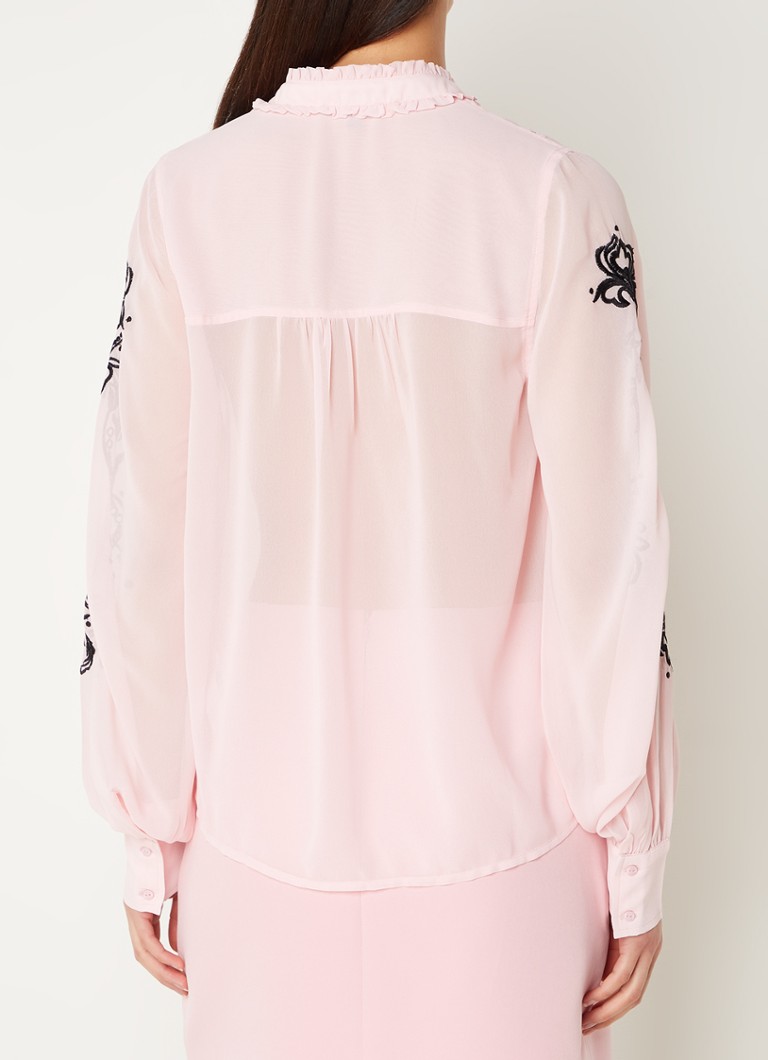 Blusa semitrasparente NIKKIE Bonaire con ricami