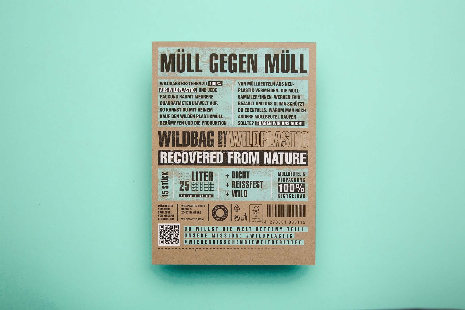 WILDPLASTIC Müllbeutel WILDBAG 25L