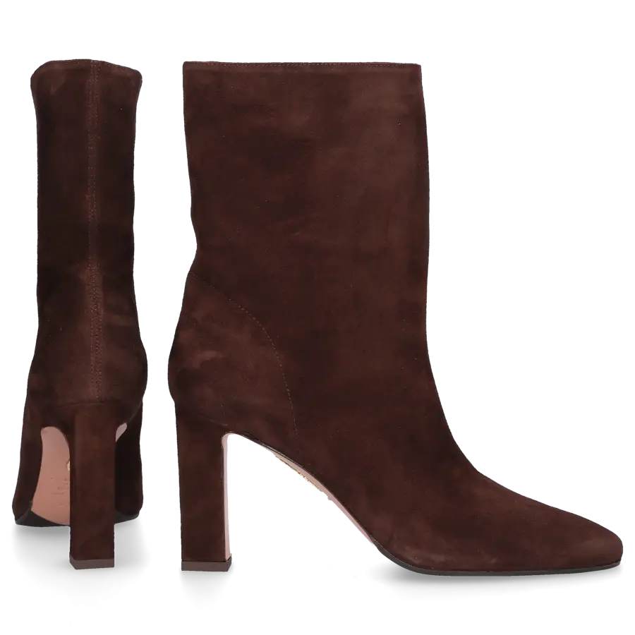 Aquazzura - Klassische Stiefeletten MANZONI 85 Veloursleder - braun