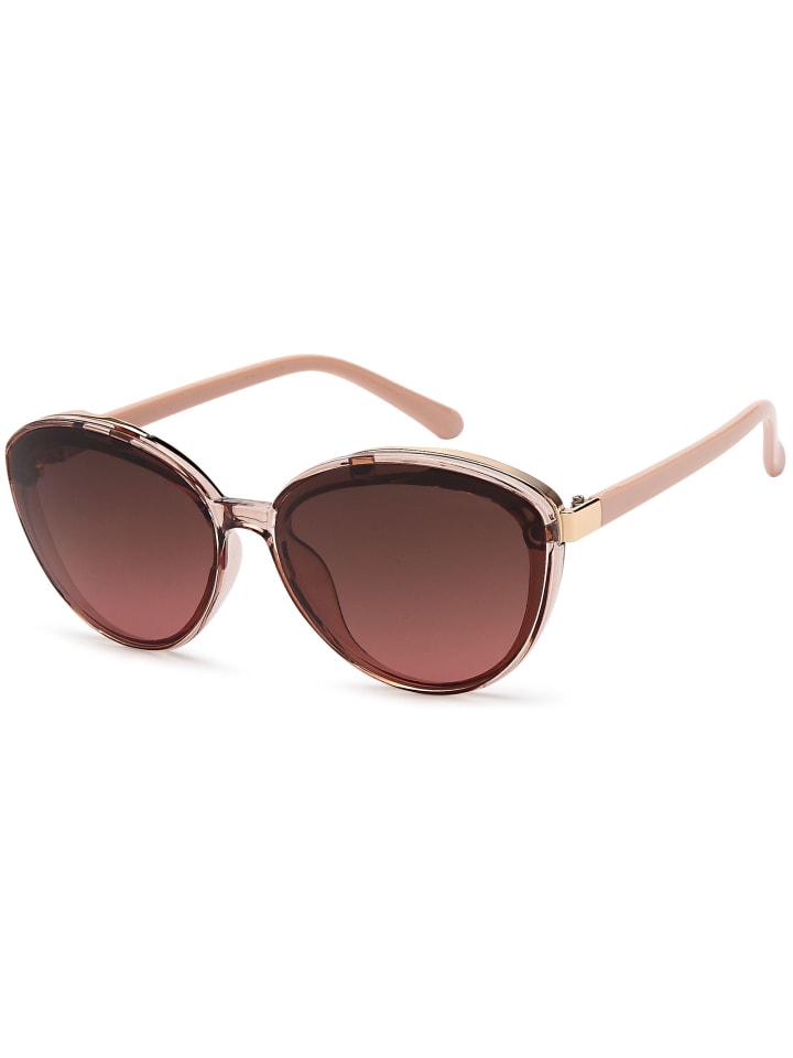 styleBREAKER Ovale Sonnenbrille in Transparent-Rose / Grau-Violett Verlauf günstig kaufen onesize