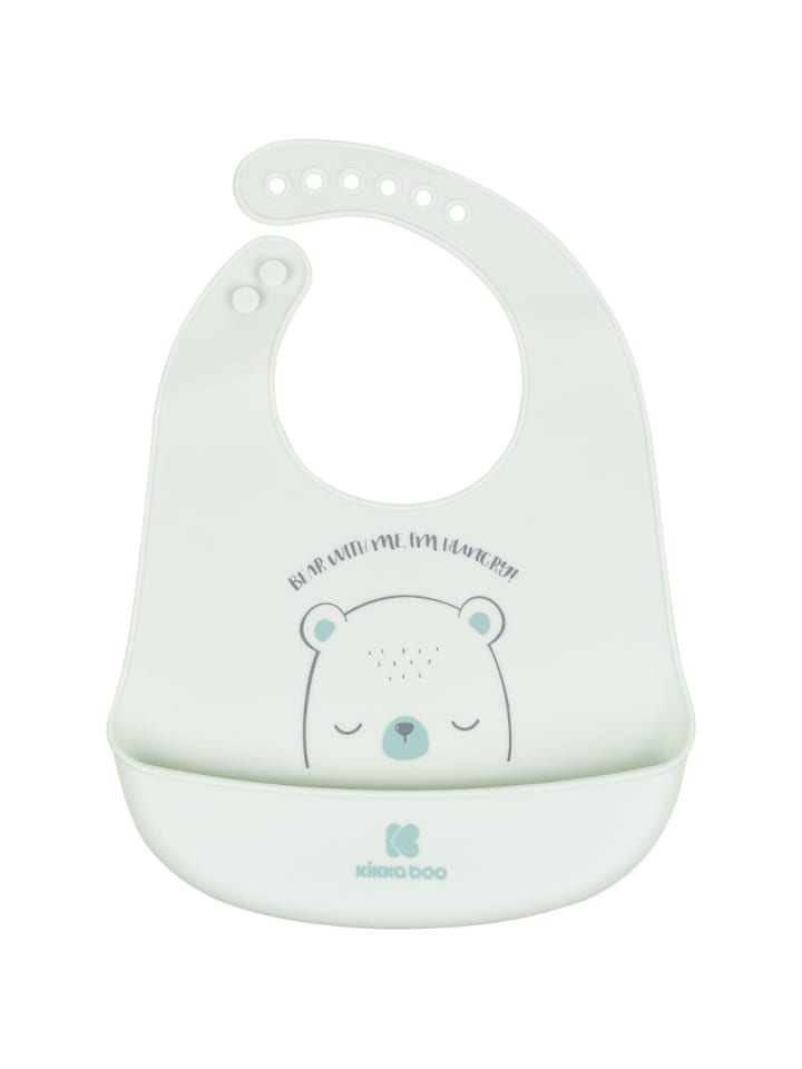 Kikkaboo Babylatz Bear with me Silikon in grün günstig kaufen onesize