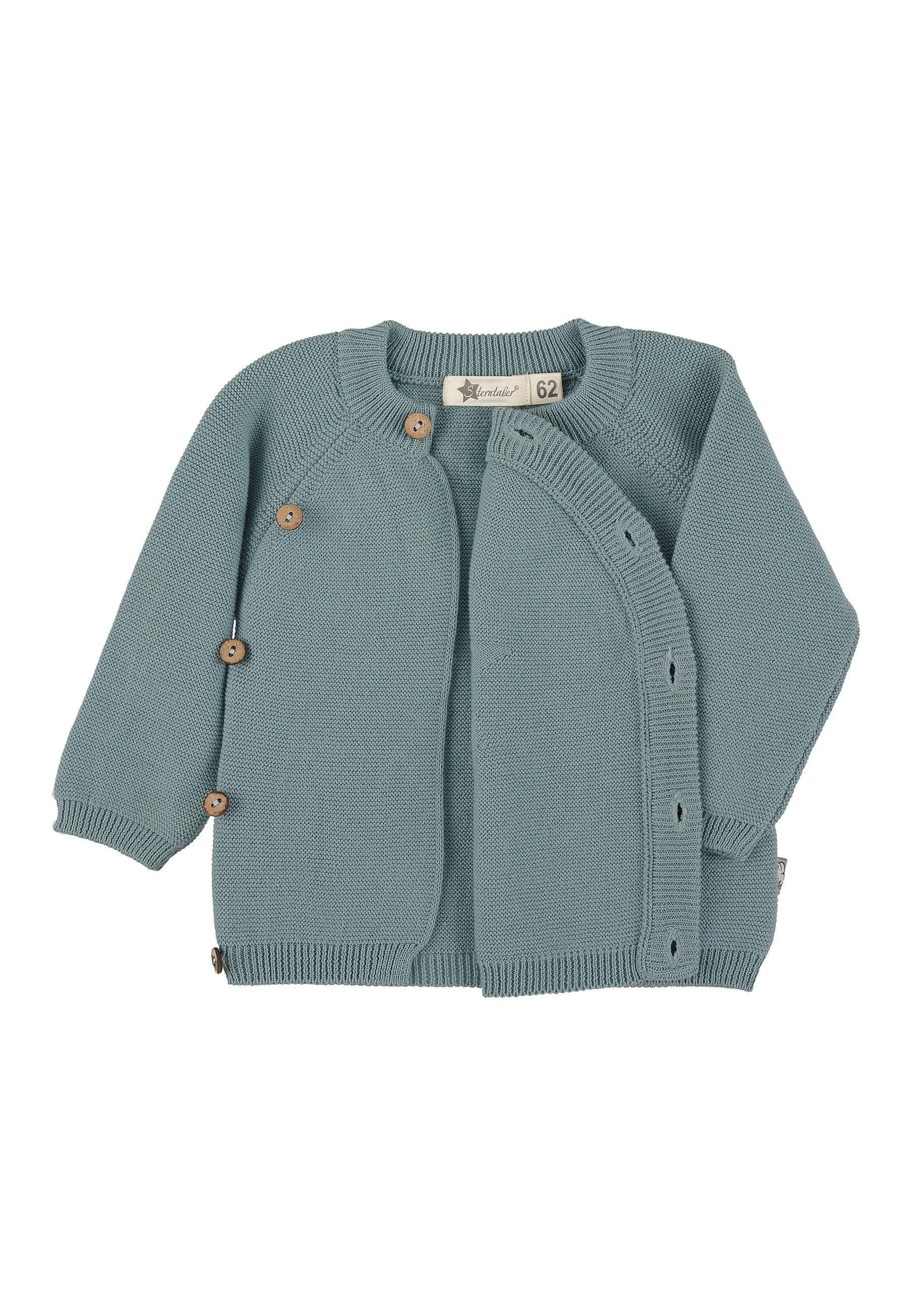 GOTS Strick-Jacke uni in Grün, Marine oder Grau