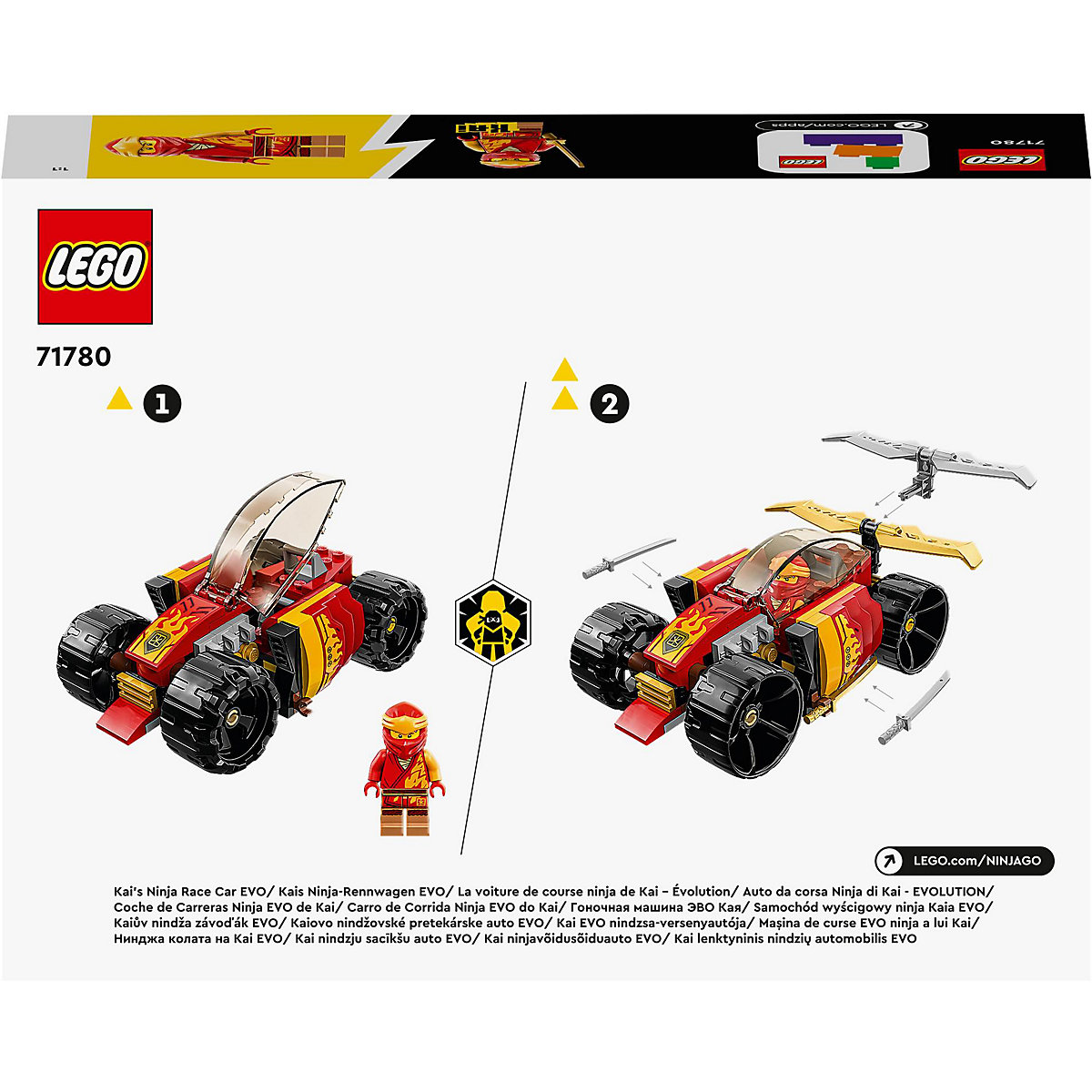 LEGO® Ninjago 71780 Kais Ninja-Rennwagen EVO