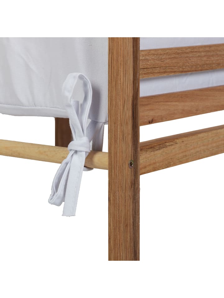 relaxdays Wäschekorb in Natur/ Weiß - (B)43 x (H)63,5 x (T)43 cm günstig kaufen onesize