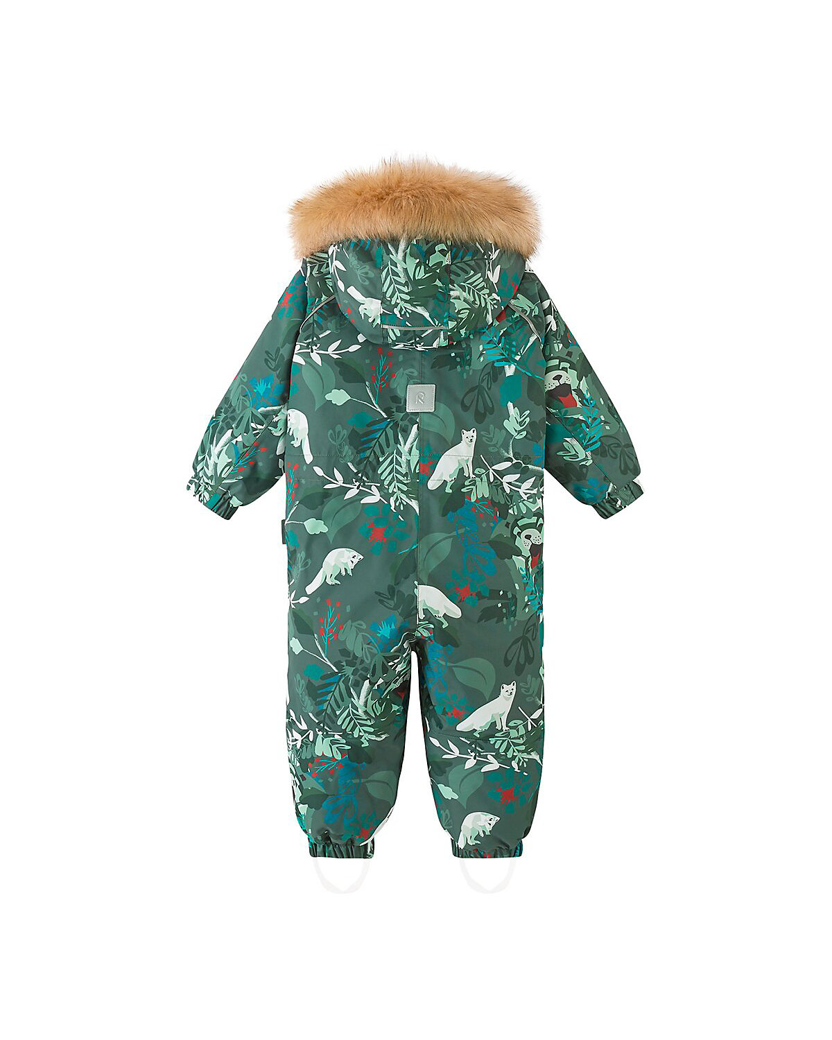 Schneeoverall Kapuze mit Fake Fur Tiere Blätter