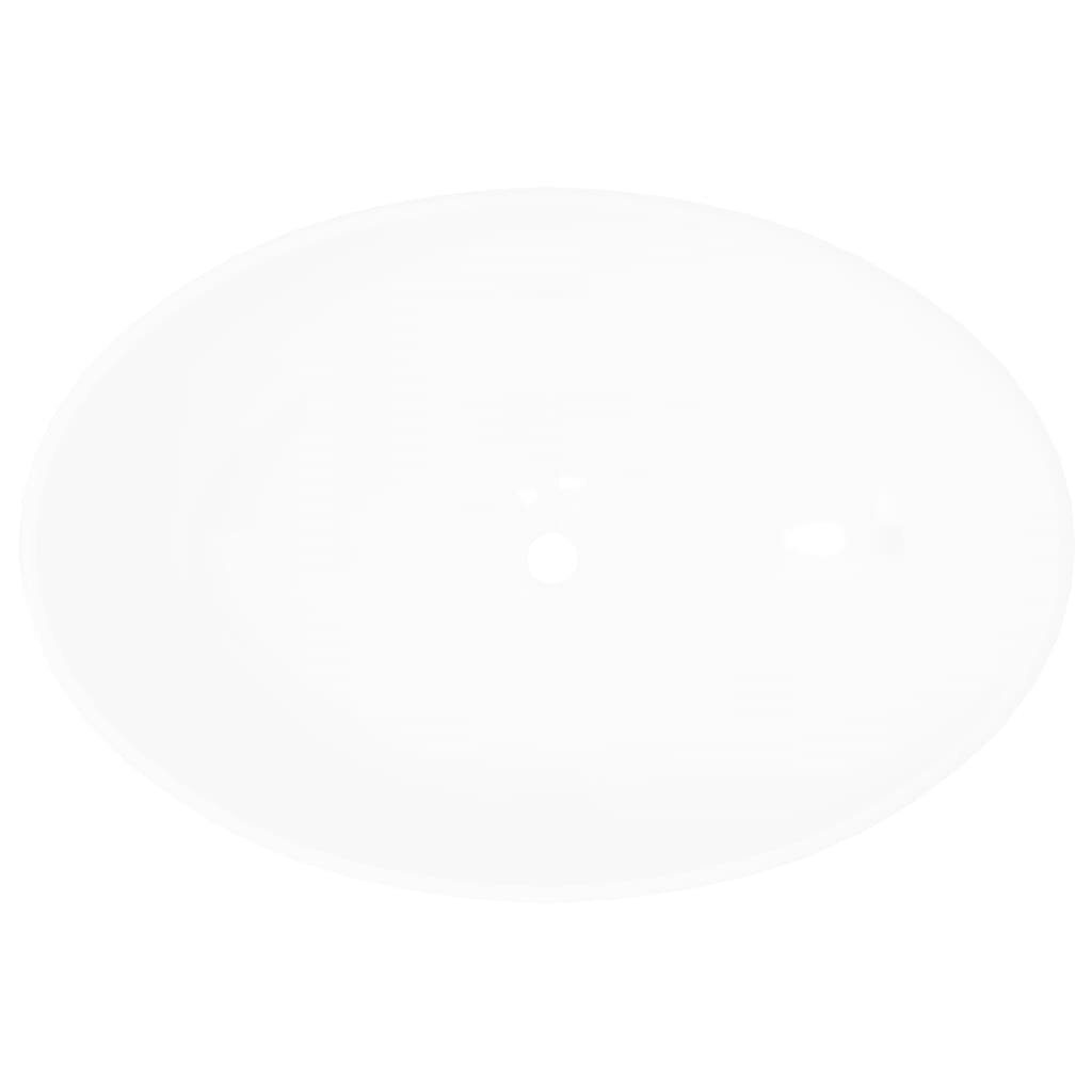vidaXL Waschbecken Luxus Keramik Waschbecken Oval Weiß 40 x 33 cm