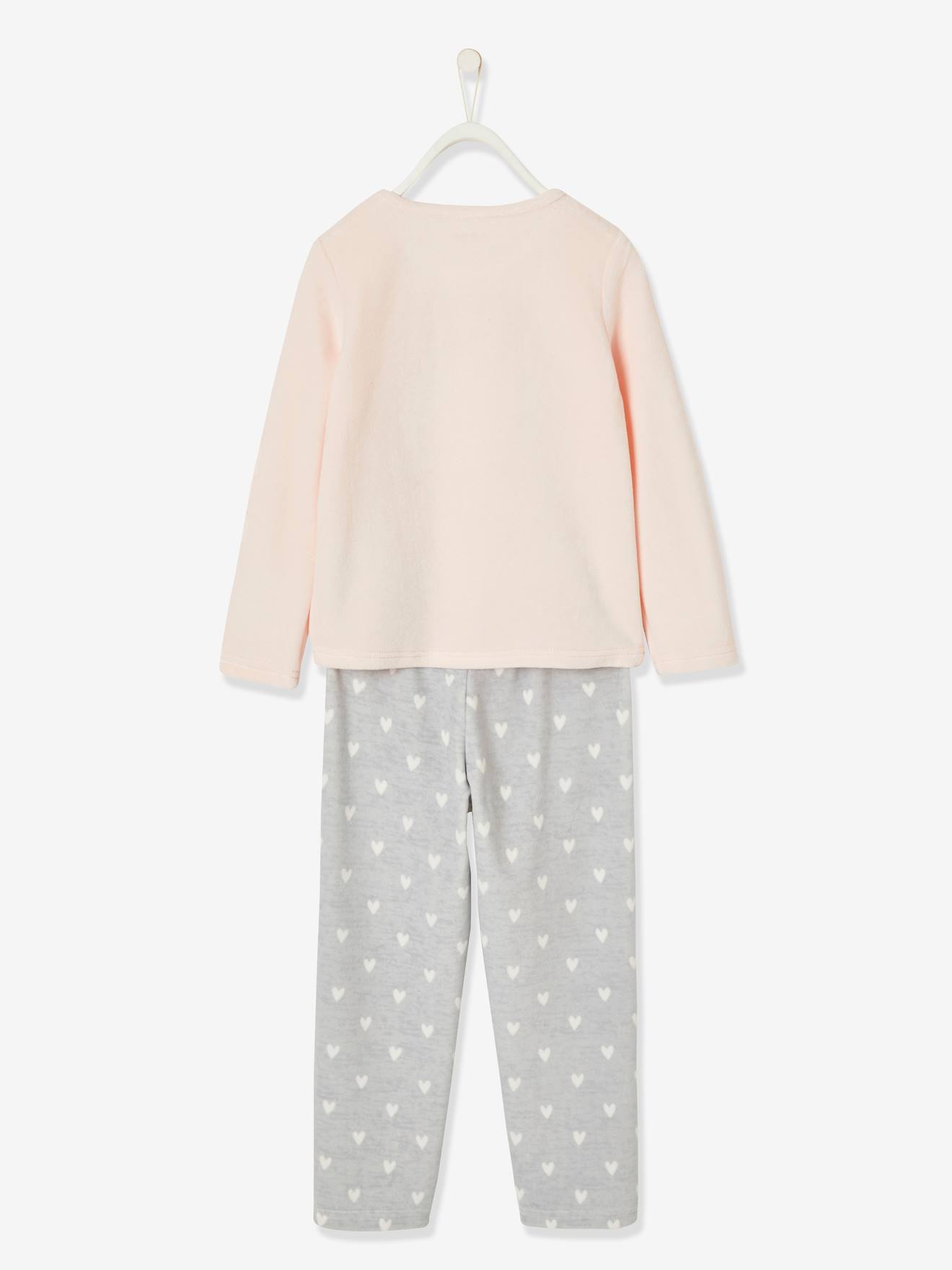 Pyjama velours fille renard rose clair
