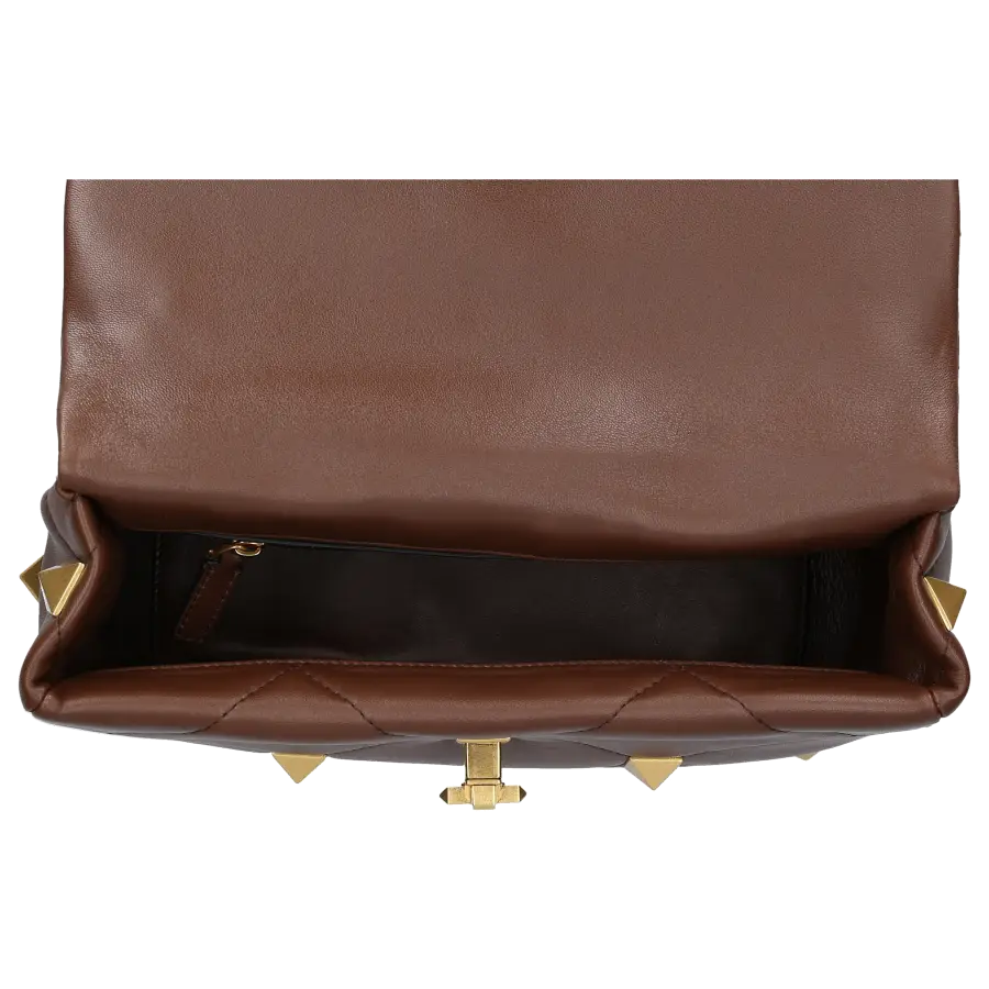 Valentino Garavani - Handtasche ROMAN STUD Kalbsleder - braun