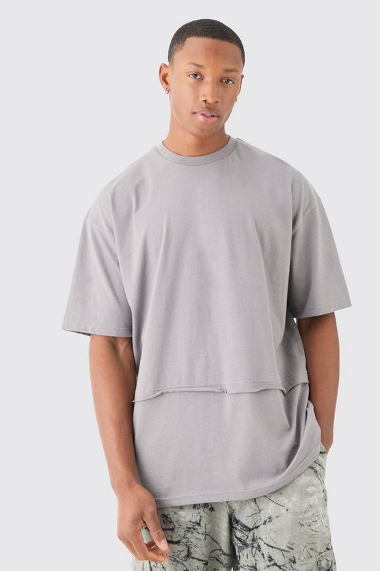 Oversize T-Shirt mit rohem Print