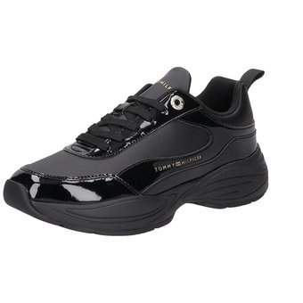 Tommy Hilfiger Womens Chunky Runner Patent in schwarz