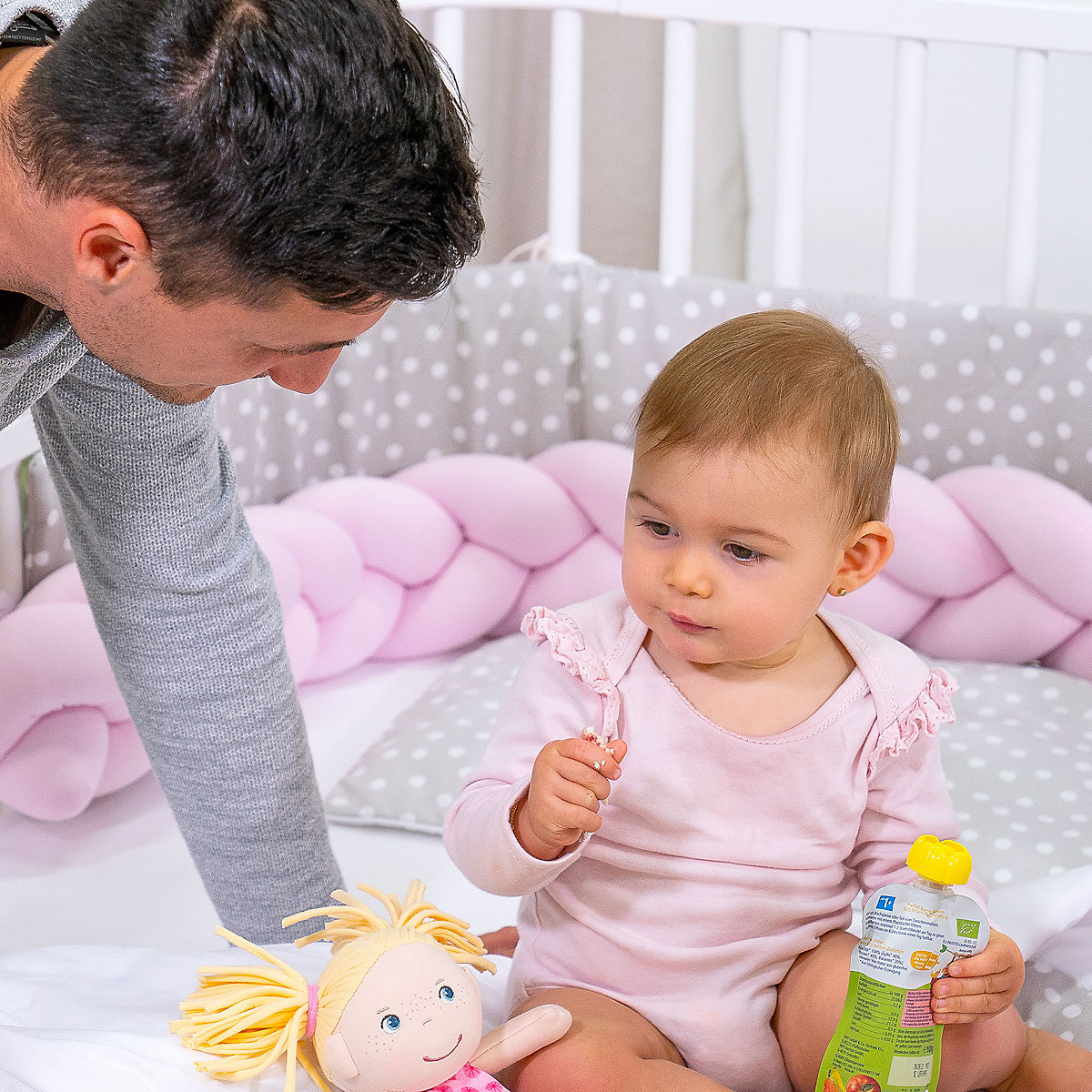 Nestchenschlange babybay, geflochten, rosé, 180 cm