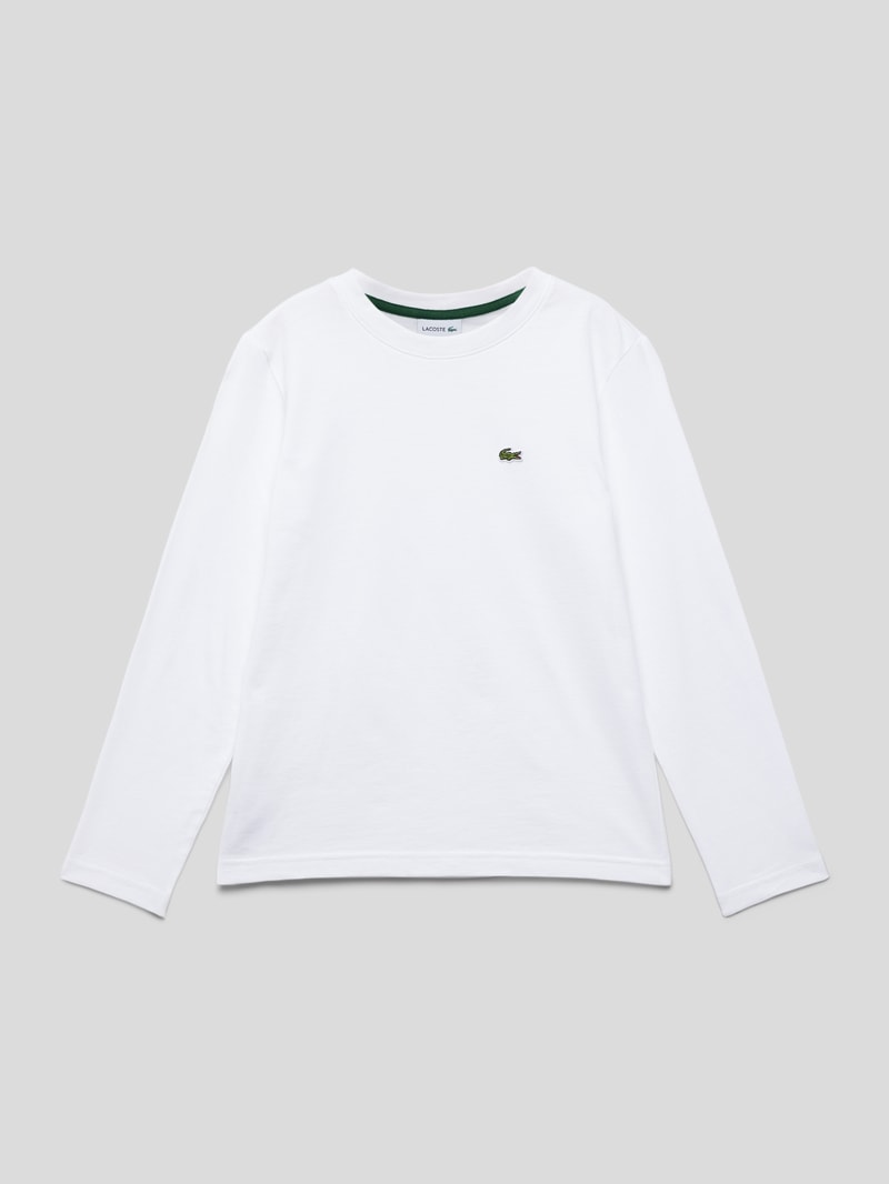 Longsleeve mit Logo-Stitching in weiß