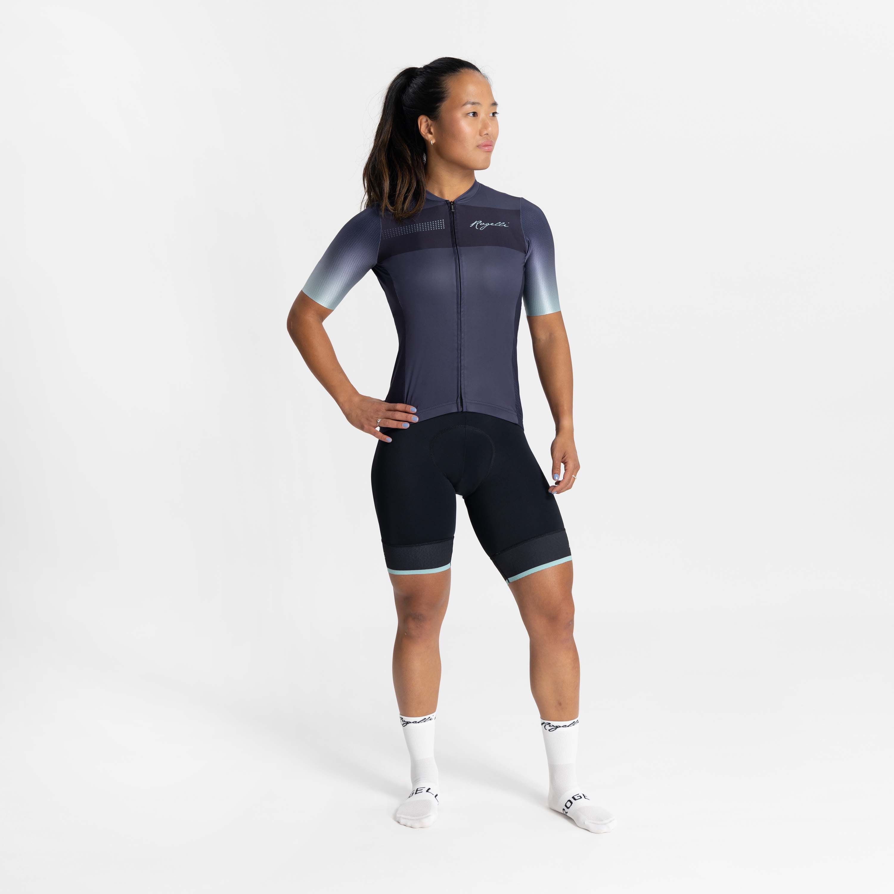 Rogelli Dawn Lila/Mint Damen Radtrikot Kurzarm