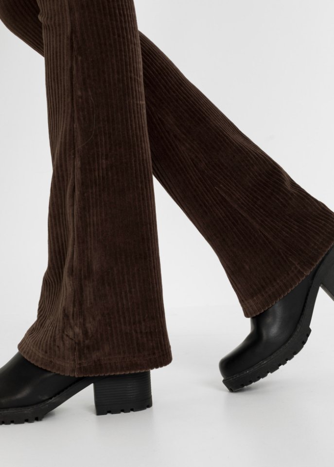 Ausgestellte Leggings in Cordoptik