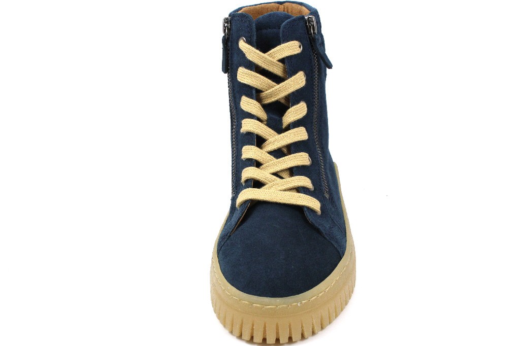 GABOR Schnür-Stiefeletten blau DREAMVELOUR topas