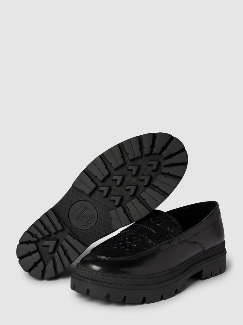 Penny-Loafer aus Leder mit Logo-Prägung Modell 'Bobby Antik' in schwarz