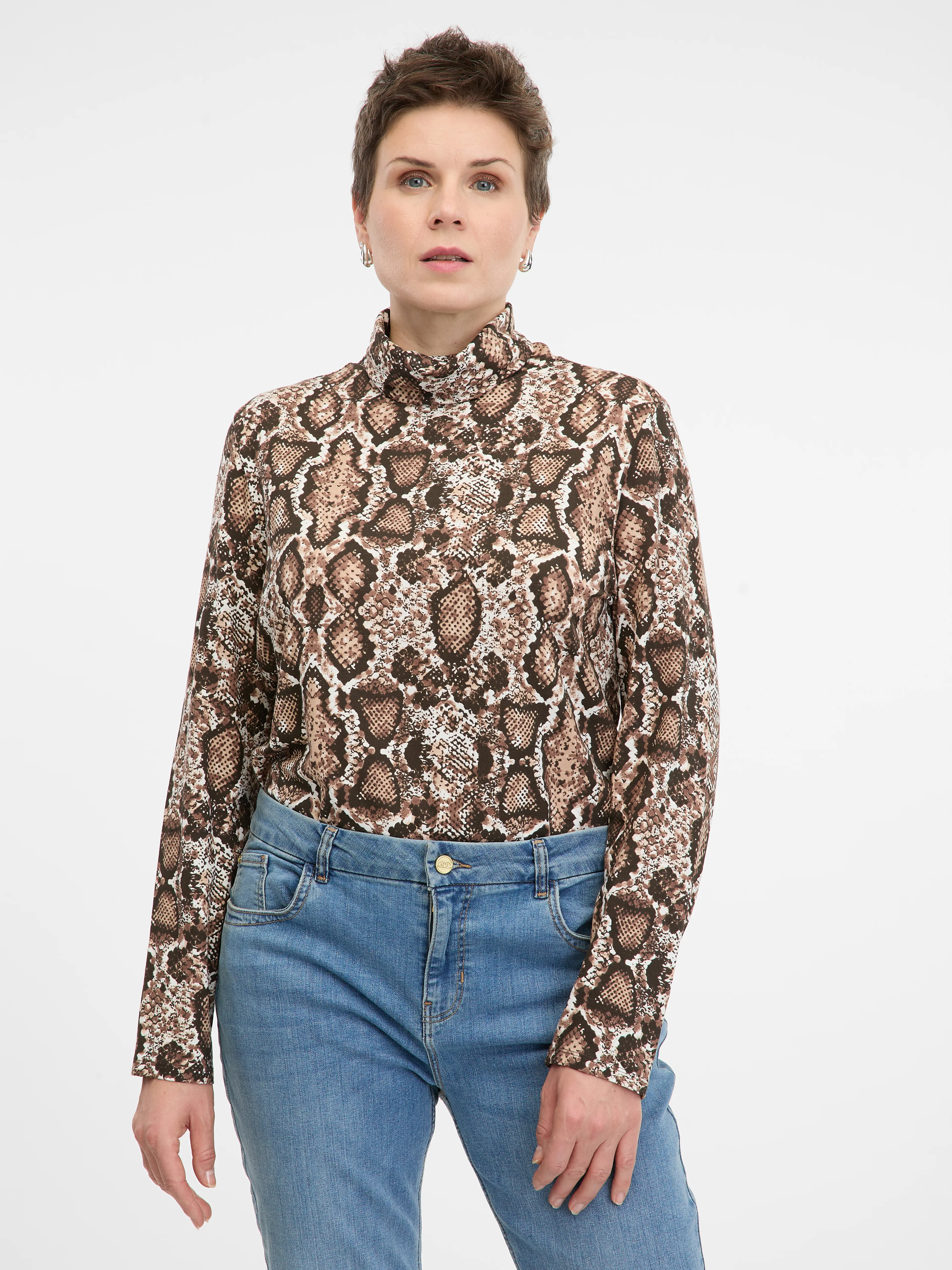 Beigefarbenes Damen-Langarm-T-Shirt ORSAY