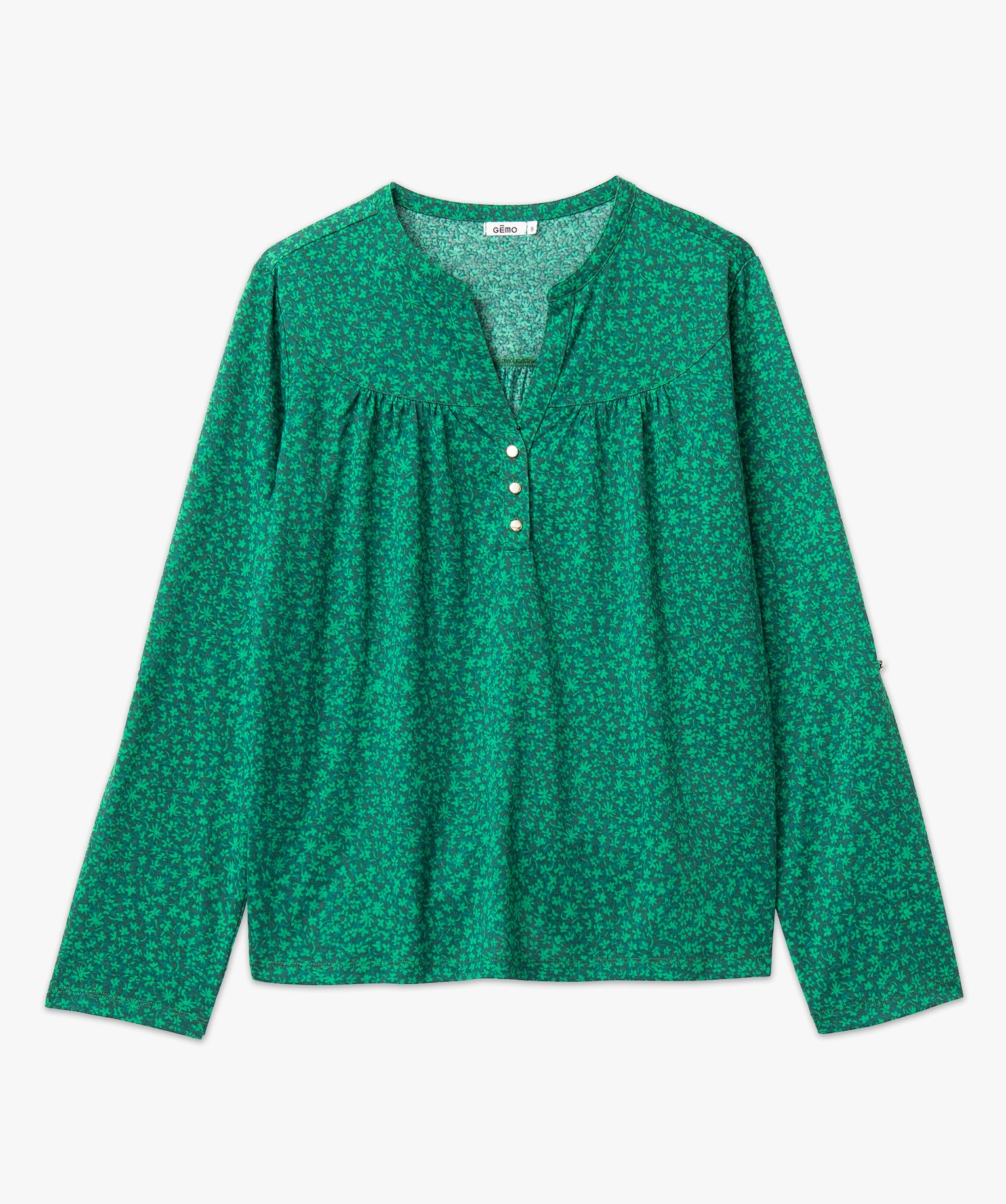 Tee-shirt à manches longues imprimé en polyester recyclé ... imprime | GEMO