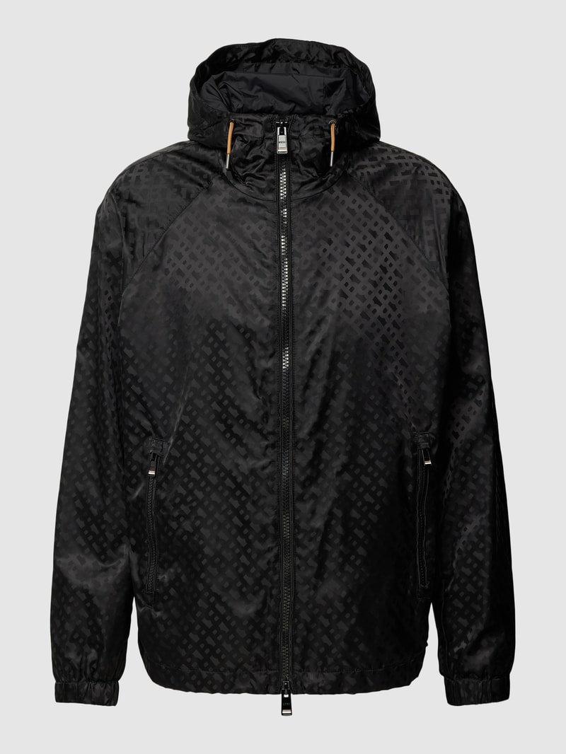 Jacke mit Allover-Muster Modell 'Condeko' in schwarz