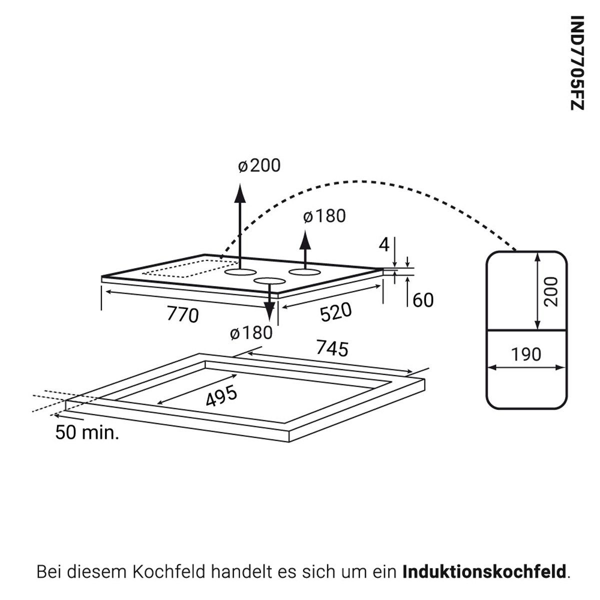 KKT KOLBE Backofen-Set KKT KOLBE Backofen und Induktionskochfeld SET80172FZ, mit 2-fach Teleskopauszug, 60cm Einbau-Backofen EB8017ED + 59cm Induktions-Kochfeld IND5901FZ