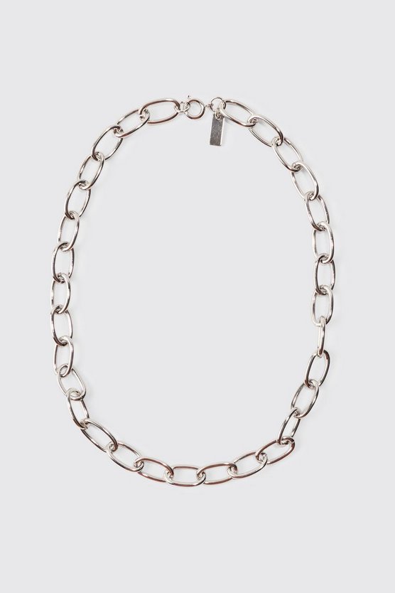 Kurze klobige Metall-Kette in Silber