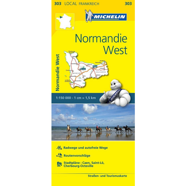 Michelin Localkarte Normandie West 1 : 150 000 - Straßenkarte