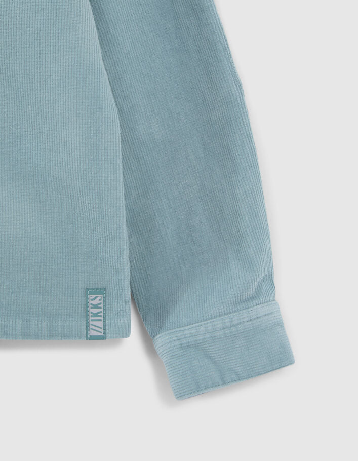 Chemise verte en velours milleraies garçon