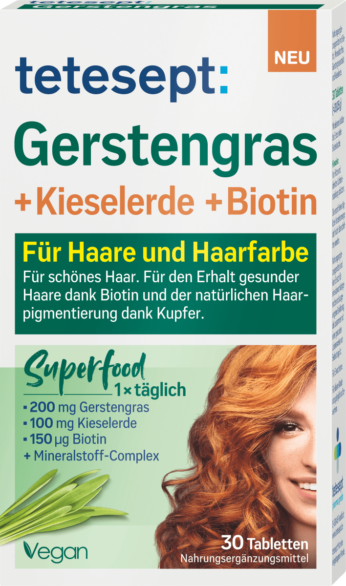 Gerstengras  + Kieselerde + Biotin Tabletten, 30 St