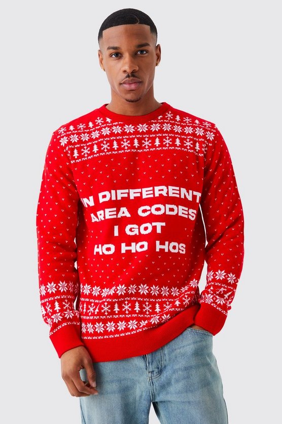 Weihnachtspullover mit I Got Ho Ho Hos Print