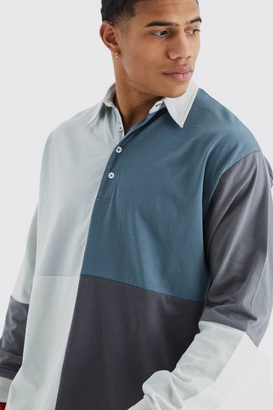 Oversize Rugby Colorblock Poloshirt