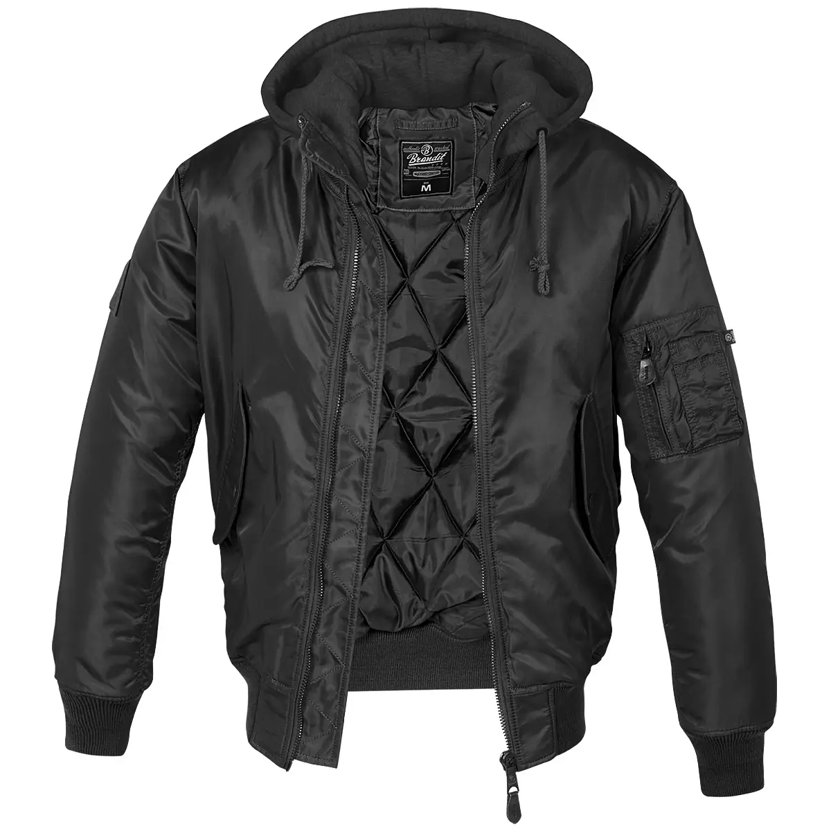 MA1 Jacke Sweat Hooded schwarz
