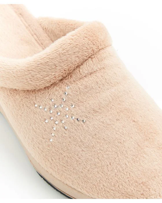 Mules avec fantaisie strassée