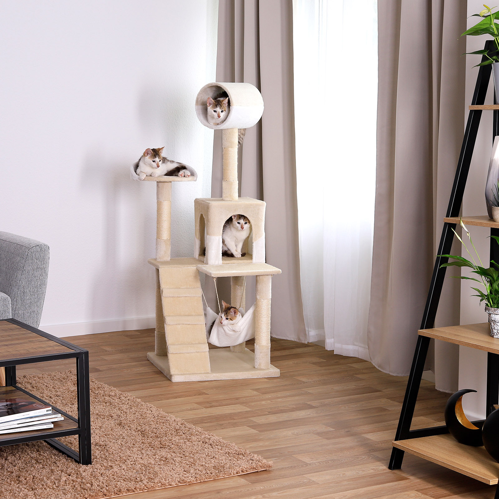 Lionto Kratzbäume Lionto Kratzbaum, Höhe 133 cm weiß/ beige