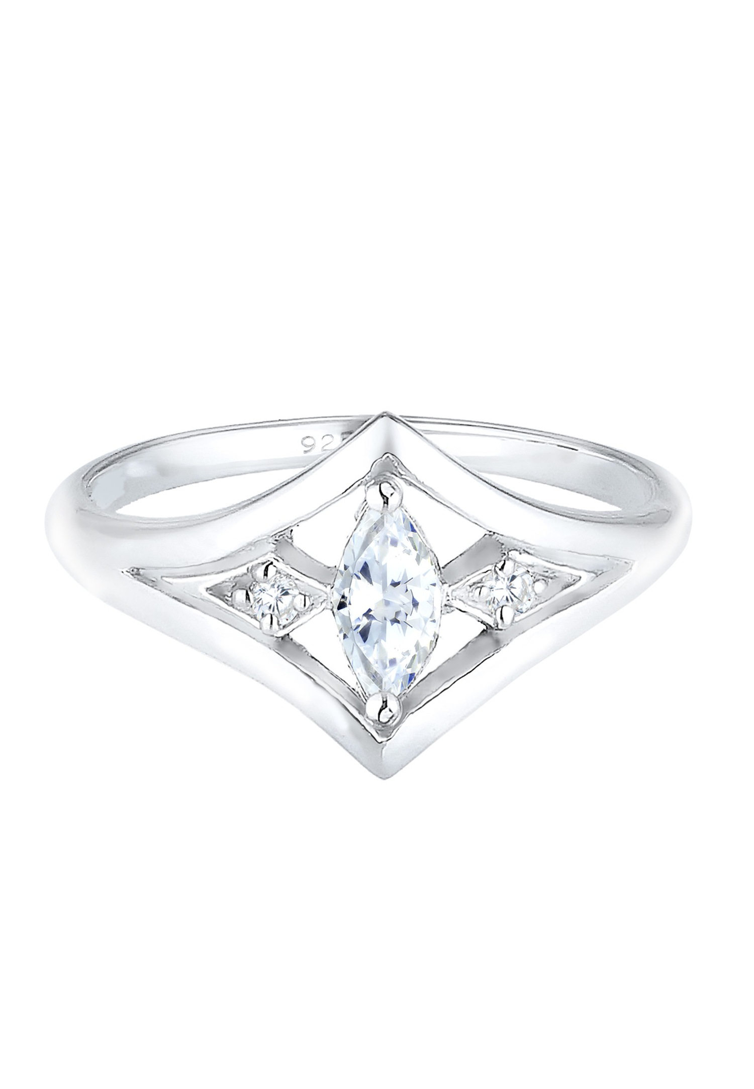 Elli Elegant Women's Engagement Ring with Cubic Zirconia Stone in 925 Sterling Silver