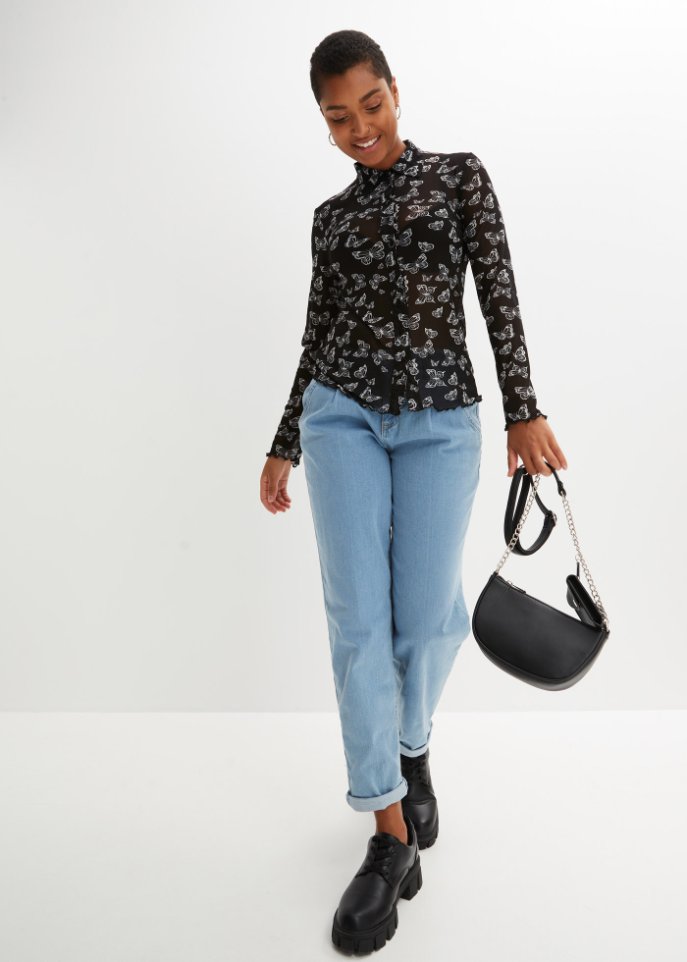 Mesh-Shirtbluse