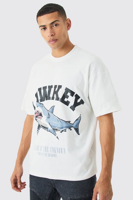Oversize T-Shirt mit Paradise Shark Print
